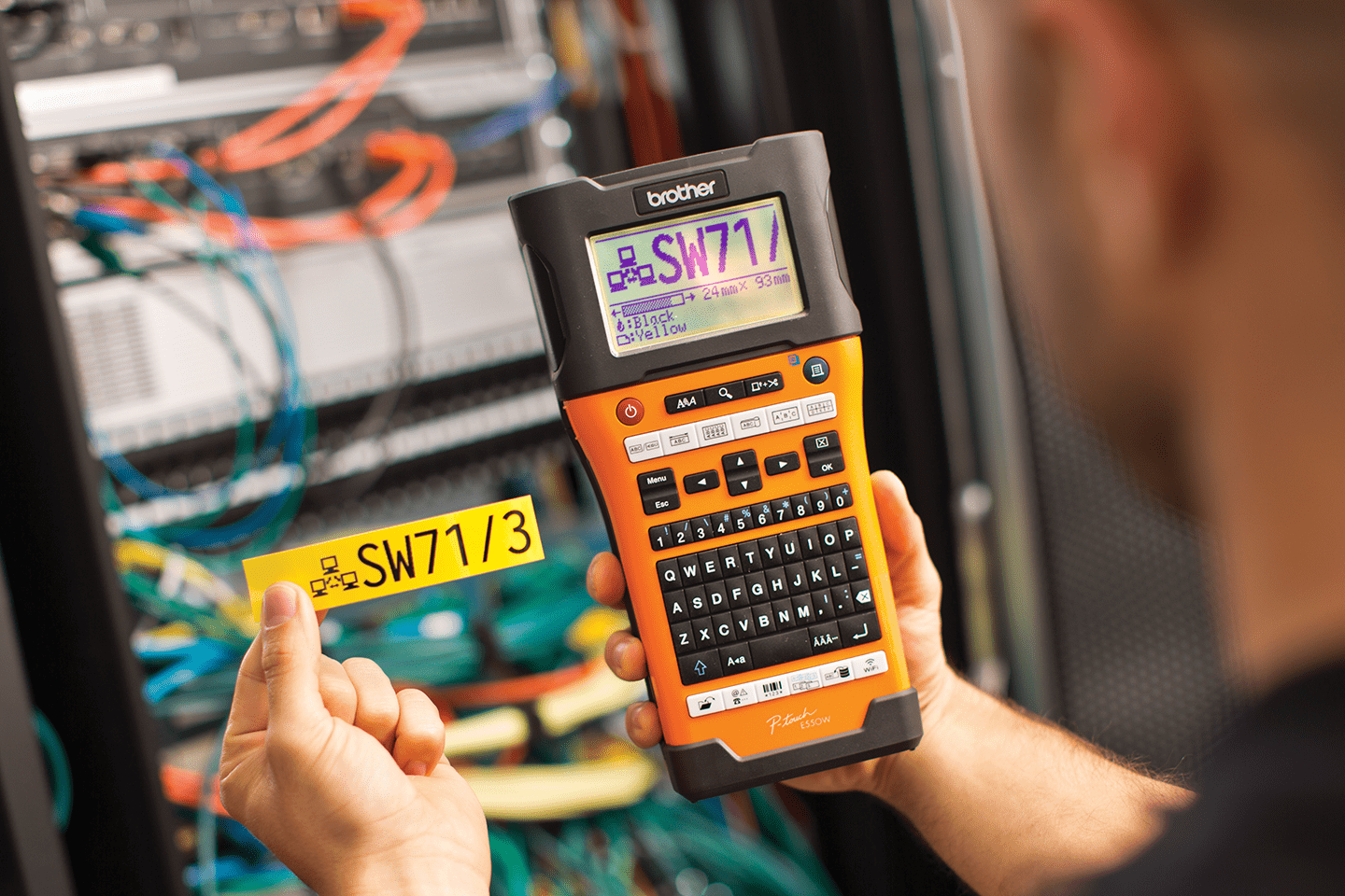 PT-E550WNIVP - labelprinter-pakke til identifikation af netværksinfrastruktur og kabler 4